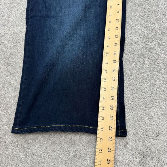 Slink Curvy Wide Leg Cropped Denim Jeans Womens 18 Blue Dark Wash Casual 42x22 - Picture 12 of 16